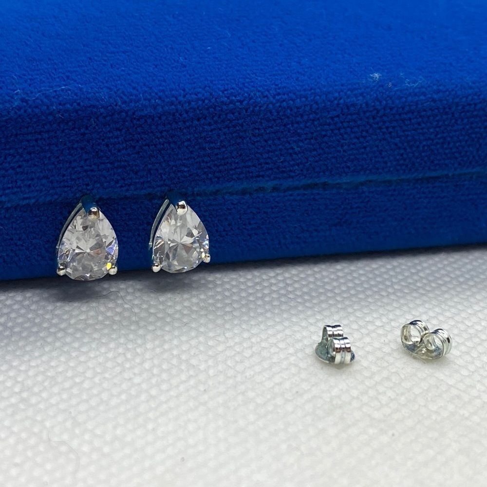 💛 Vintage 925 Pear CZ Earrings | Classic Sparkle Jewelry
